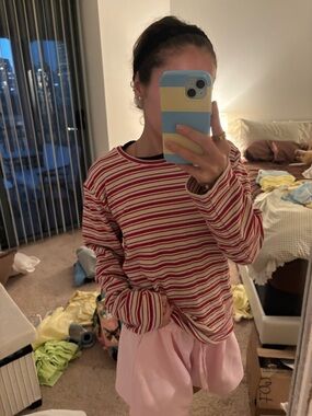 SET ACTIVE STRIPE JERSEY STRIPE OVERSIZED LONG SLEEVE - LYRIC (Valentine’s)